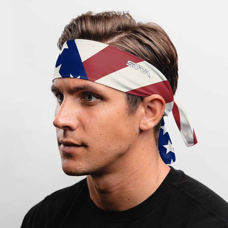 Suddora Country Flag Tie Headband with National Flag, Breathable Sweatband for National Sports Events, Non-slip Fabric Sweatband for Soccer, Tennis, Workout, Costumes & Cosplay - Image 2