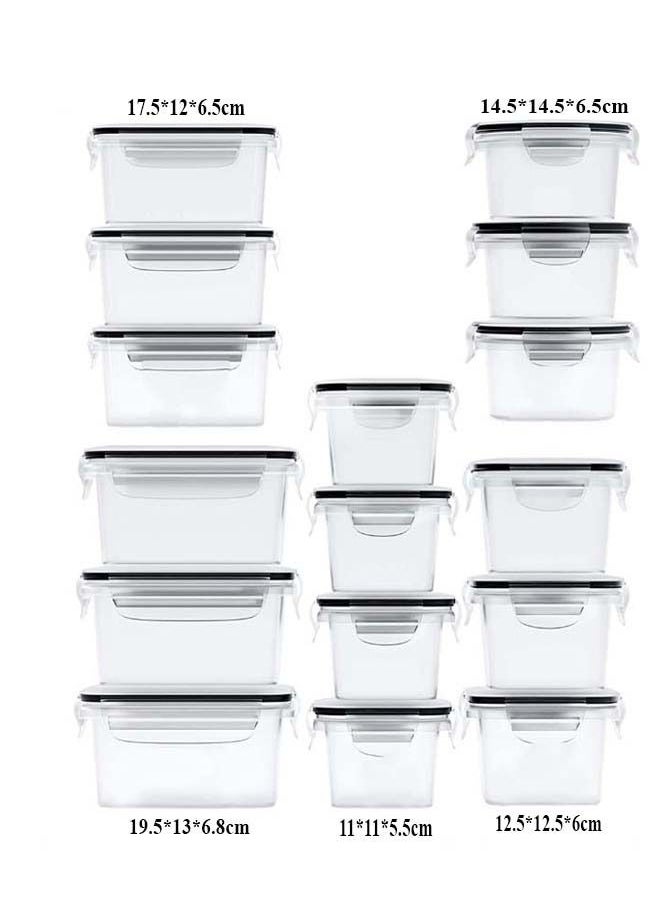 WEMART Food Container Set with Black Lid 16-Piece  - Image 3
