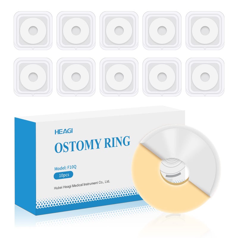 Heagimed 10 PCS Ostomy Barrier Rings, Ostomy Supplies, 2 mm Thickness Moldable Ostomy Rings Medical Grade Hydrocolloid Adhesive Barrier Rings Better Seal for Ostomy Bags (Box of 10) - Image 1