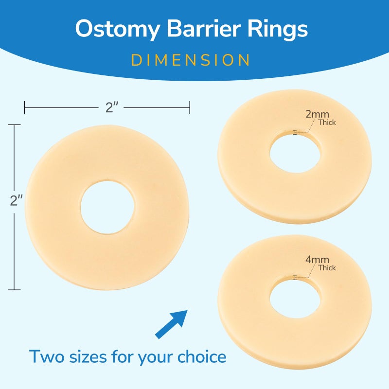 Heagimed 10 PCS Ostomy Barrier Rings, Ostomy Supplies, 2 mm Thickness Moldable Ostomy Rings Medical Grade Hydrocolloid Adhesive Barrier Rings Better Seal for Ostomy Bags (Box of 10) - Image 2