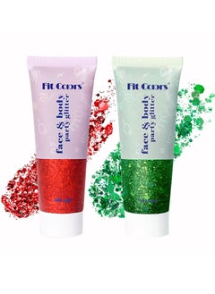 SYOSI 2pcs Body Glitter Mermaid Sequins Liquid Holographic Gel Chunky Face Eye Lip Hair Nail Festival Makeup Sparkling for Women  - Image 1