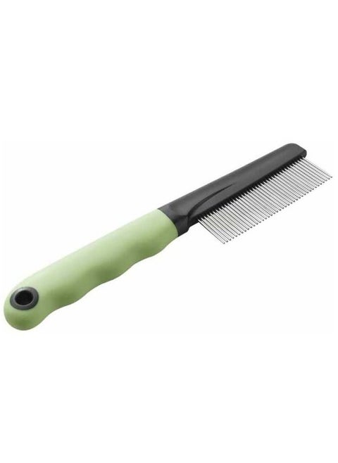 Chrome Teeth Grooming Cat Comb Green Medium And Long Haired Pets- 20 X 1.6 X H 4 Cm
