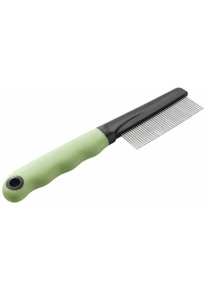 Chrome Teeth Grooming Cat Comb Green Medium And Long Haired Pets- 20 X 1.6 X H 4 Cm