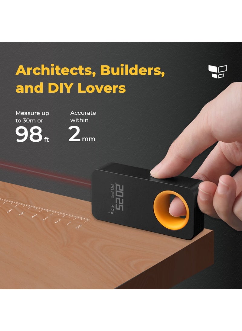 هوتو - قياس الليزر الذكي قياس الشريط الرقمي قياس OLED عرض 2 أوضاع قياس RangeFinder-Black - Image 1