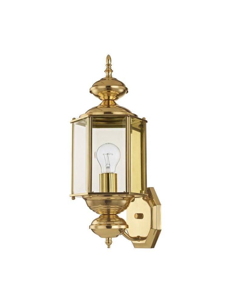 Livex Lighting 2006-02 Basics 1 Light PB Outdoor Wall Lantern, Polished Brass - Image 5