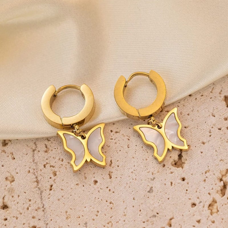 FLUFFY Stainless Steel Butterfly Earrings - Image 2