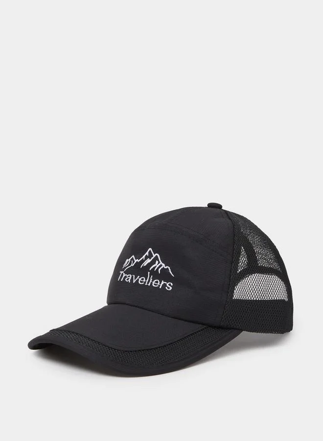 Styli Black Embroidered Mesh Baseball Cap