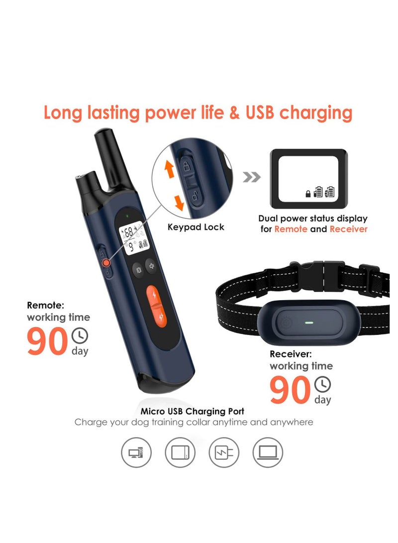 Shock Collar Dog Training Collar with Remote for Medium Large Dogs, Rechargeable Dog Shock Collar with Shock Vibration Beeps Modes IPX7 Waterproof Range up to 1600Ft - Image 3