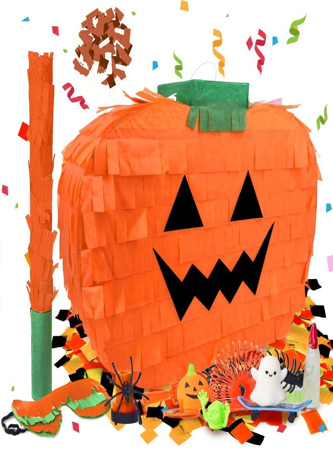 Kidepoch Halloween Pumpkin Pinata for Theme Party Favor, Party Supplies with Smile (11.81 x 15.75 x 4.14 Inches) - Image 1