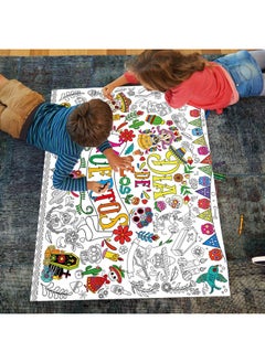 HOWAF Dia De Los Muertos Coloring Poster With 24 (12 Colors) Paint Pens, Dia De Los Muertos Party Decoration Supplies Coloring Poster Banner For Mexican Themed Party, Day Of The Dead Coloring Table  - Image 4