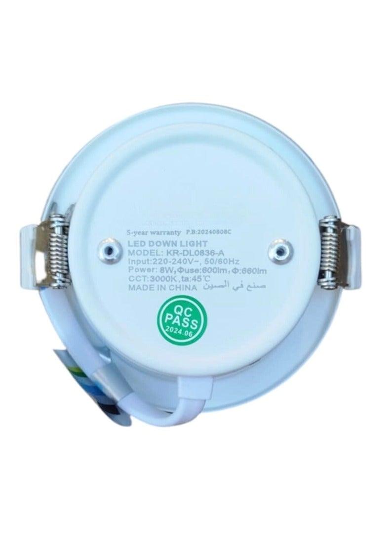 Kray LED Ceiling Down Light COB, Power 8Watt, Color 3000K/4000K/6500K With White Frame with Energy Saving Feature, For Indoor and Outdoor - Image 2
