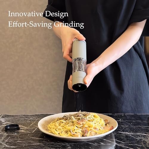 TLYSXPRO Salt and Pepper Grinder Set with Adjustable Coarseness | Manual Pepper Mill Grinder with Refillable Design | Ceramic Core | Kitchen Essential (2 Packs, Greige&Buttercream) - Image 2