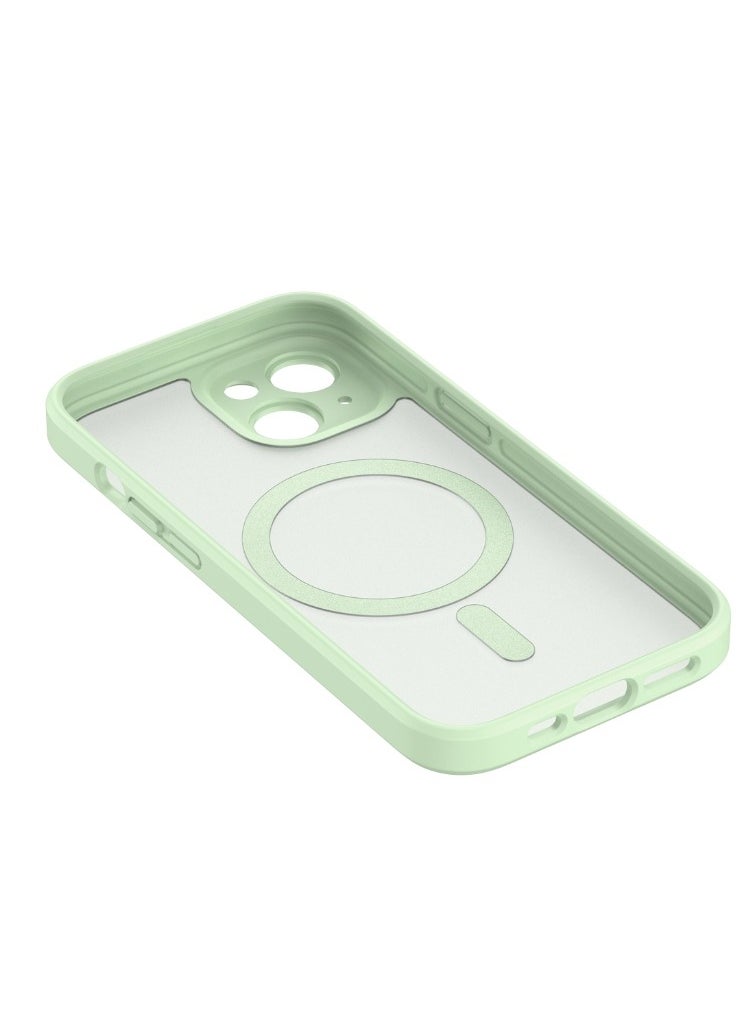 HuntKey - Huntkey iPhone 15 Magsafe Case Clear【Stronger Magnets】【Shockproof Airbag Protection】iPhone 15 Cover Anti-Scratch, Strong Magnetic Cover for iPhone 15 6.1 inch Clear Inclusive lens (Baby Green) - Image 1