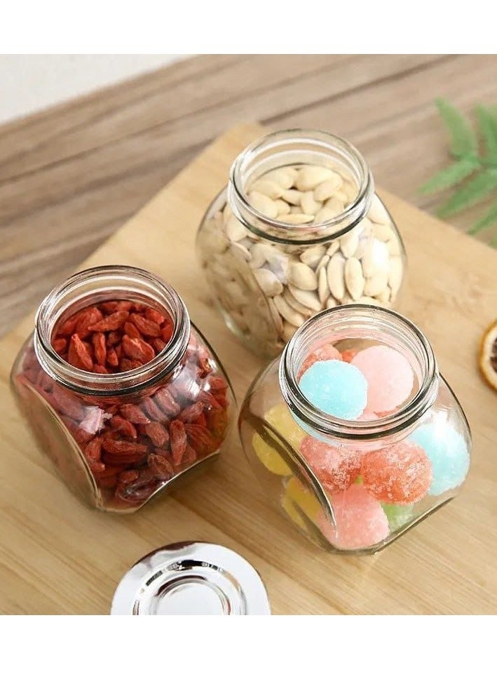 4-piece glass spice set to add a touch of elegance to your kitchen for a perfect arrangement of your daily spice needs - Image 1