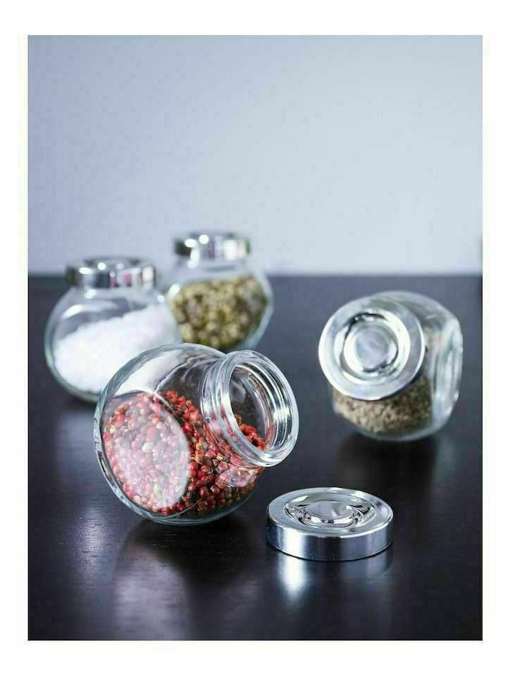 4-piece glass spice set to add a touch of elegance to your kitchen for a perfect arrangement of your daily spice needs - Image 2