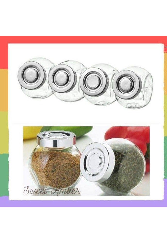 4-piece glass spice set to add a touch of elegance to your kitchen for a perfect arrangement of your daily spice needs - Image 4