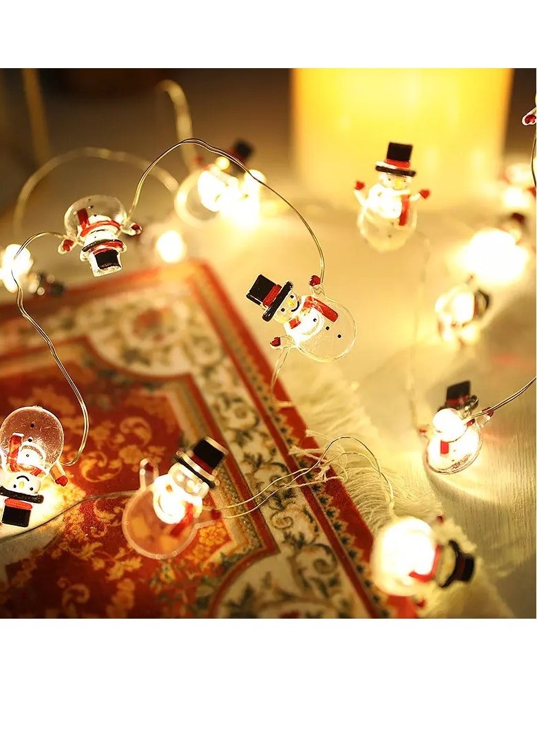 PAMEER Snowman LED Lights Star LED Lights, Black Hat Snow Man Fairy String Lights Christmas Decoration, Xmas Tree Fairy String Lights, Merry Christmas Fairy Lights, Indoor & Outdoor Décor, Battery Operated  - Image 2