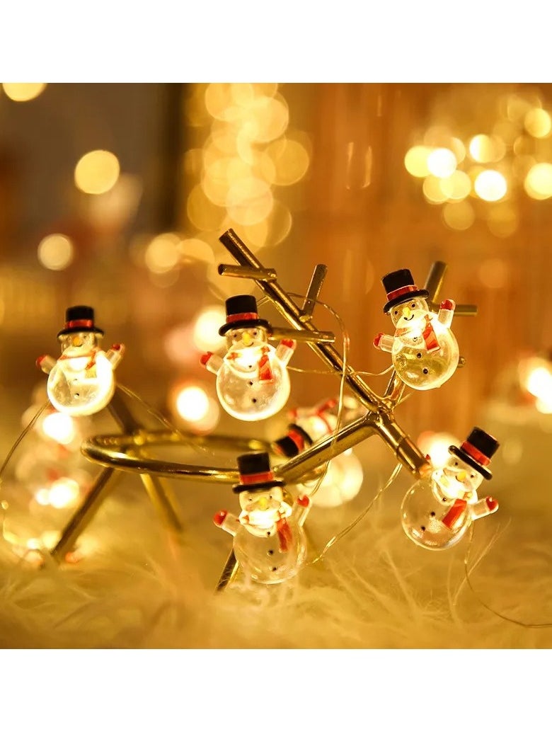 PAMEER Snowman LED Lights Star LED Lights, Black Hat Snow Man Fairy String Lights Christmas Decoration, Xmas Tree Fairy String Lights, Merry Christmas Fairy Lights, Indoor & Outdoor Décor, Battery Operated  - Image 5