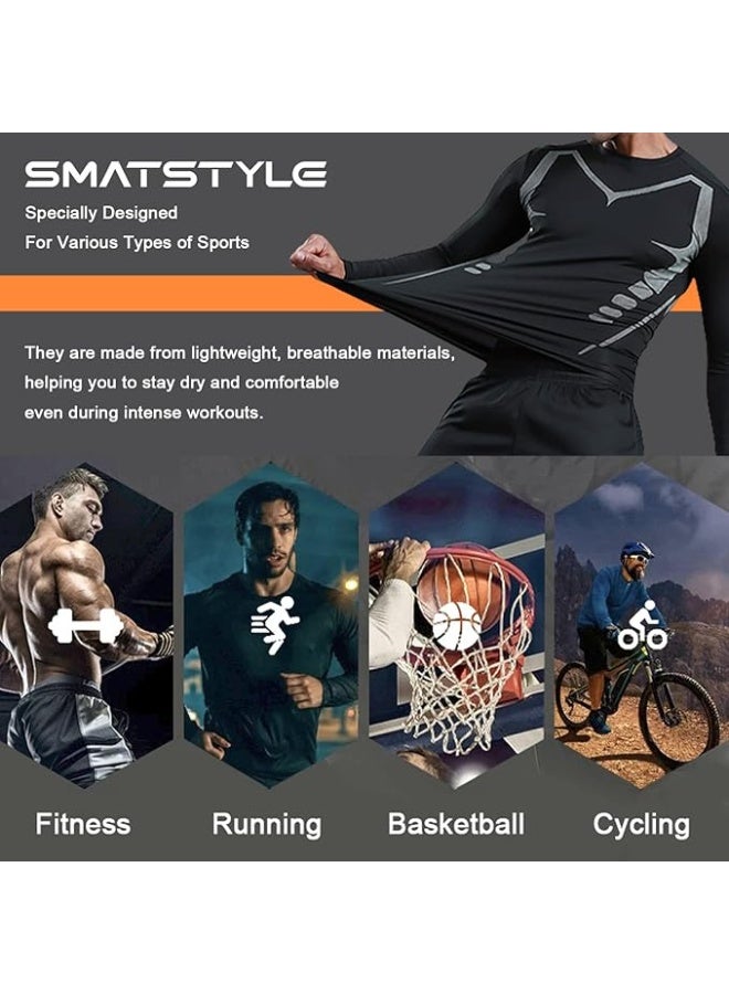 قمصان ضغط الرجال الأكمام الطويلة تدريب الأساس السريع الجاف الرياضية قمصان الرياضة الجري قمم - Image 3