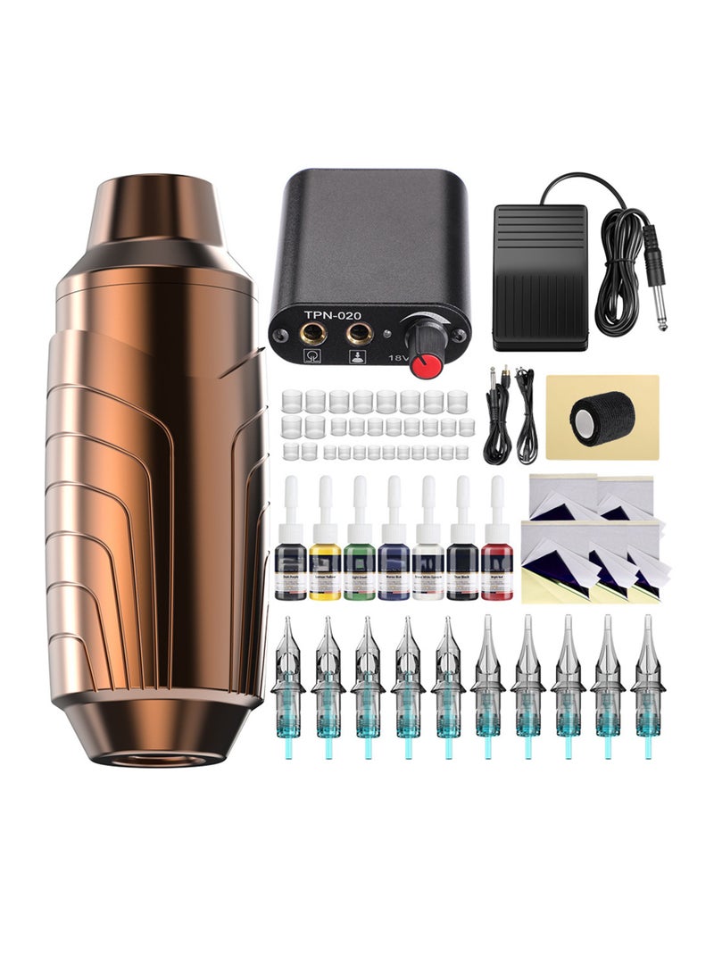 هاي هونور الوشم القلم كيت-الروتاري ماكينة رسم الوشم التجميلي القلم للمبتدئين 10 قطعة الوشم خراطيش الإبر 7 الوشم الحبر المهنية كاملة الوشم كيت - Image 1