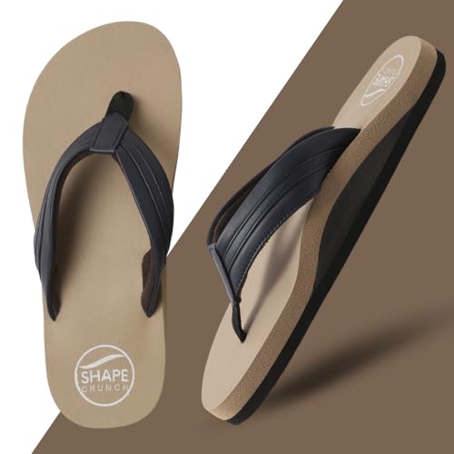 SHAPECRUNCH Arch Support Slippers for Men - Ortho Slippers with MCR Sole to Reduce Pressure on Feet, Joints, and Back (Beige-Blue, UK Footwear Size System, Adult, Men, Numeric, Medium, 7) - Image 2