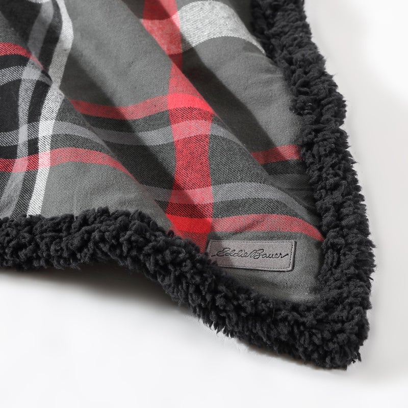 Eddie Bauer - Blanket, Super Soft Reversible Sherpa & Brushed Fleece Bedding, Throw Blankets for Couch, Ideal for Lounging (Winslow Charcoal) - Image 2