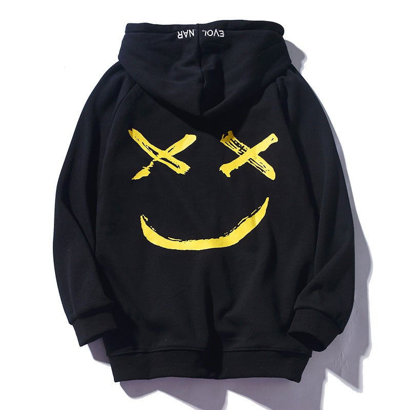 Unisex Couple Hoodie Oversized Streetwear Black and White - Image 4