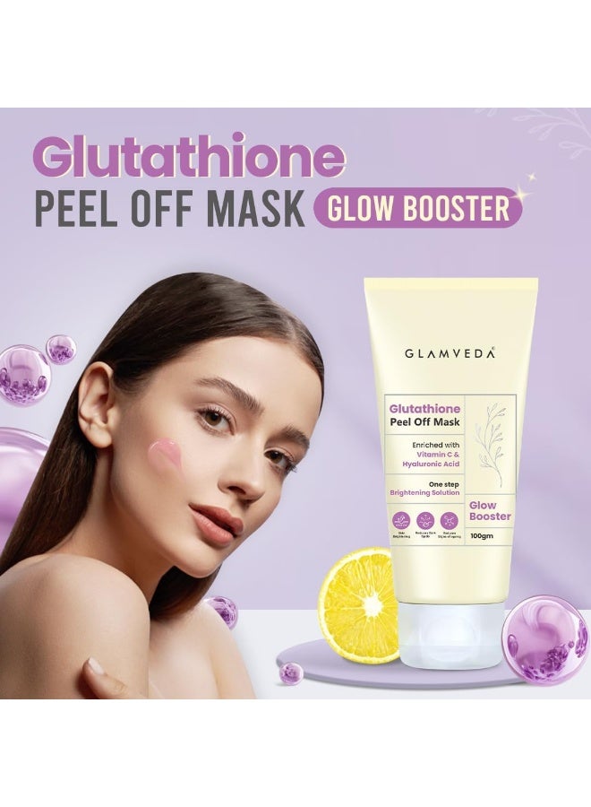 Glamveda Glutathione Peel Off Mask (100g Pack of 2) with Vitamin C & Hyaluronic Acid, Skin Brightening Face Mask, Reduces Dark Spots & Signs of Aging, Suitable for All Skin Types, Men & Women - Image 4