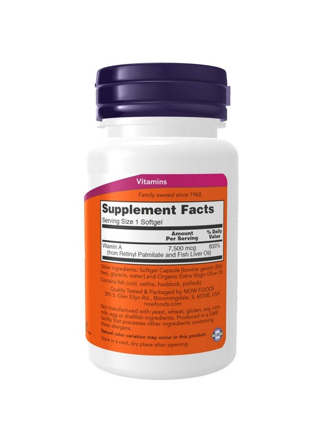now Supplements Vitamin A (Fish Liver Oil) 25000 Iu Essential Nutrition 100 Softgels - Image 3