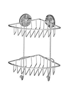 Wenko 20888100 Vacuum Loc 2 Tier Corner Rack 22 5 x 16 x 29 5 cm, Chrome 