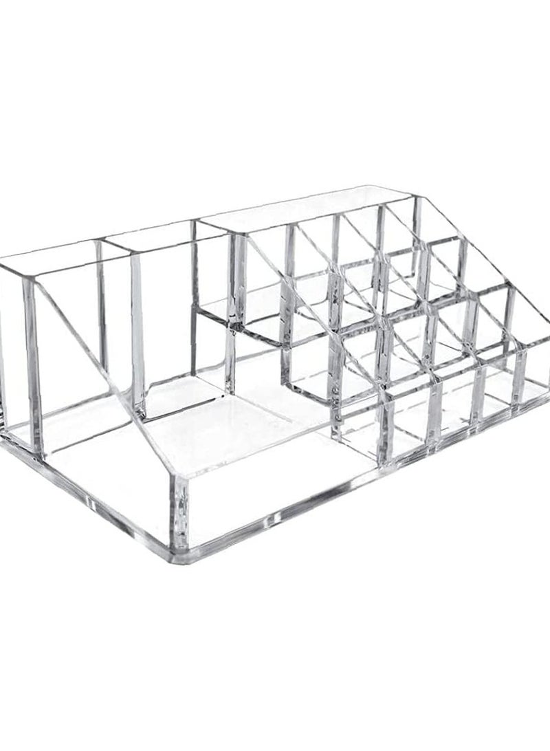 أوريتي أحمر الشفاه الاكريليك وفرشاة المكياج التخزين منظم مربع واضح - Image 1