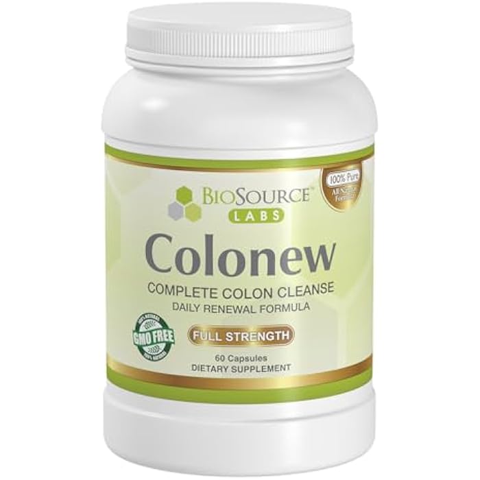 BioSource Labs Colonew Complete Colon Cleanse Natural Detox Supplement for Daily Digestive Health, Renewal Formula – (60 Capsules) - Image 1