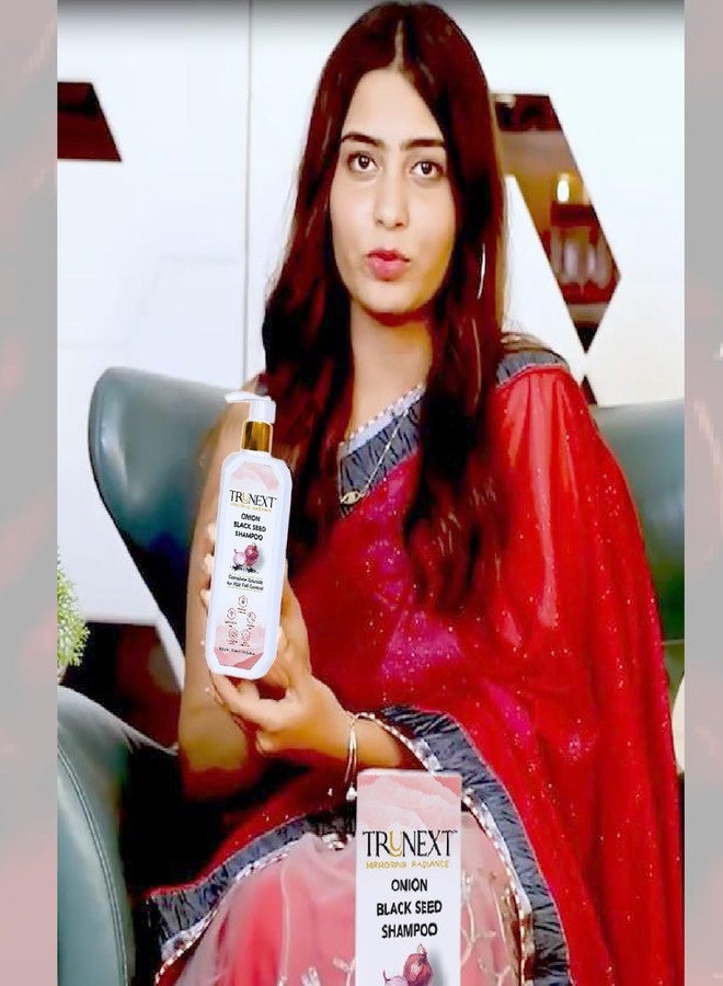 Trunext Onion Black Seed Hair Fall Control Shampoo for Complete Solution - 300ml, Hair Conditioner for Women - 300ml, Hair Oil original Healthy & Strong Hair - 200ml Men & Women (Combo Pack of 3) - Image 3