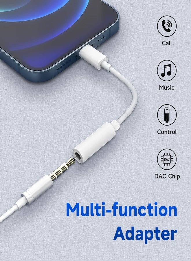 محول سماعة رأس صوتية من USB-C إلى 3.5 ملم، عبوة من قطعتين، كابل محول من النوع C إلى مقبس متوافق مع أجهزة Apple iPhone 16/15/Pro/Max/Plus و iPad و MacBook و Samsung Galaxy S24/S23/S22/S21/Ultra و Pixel - Image 2