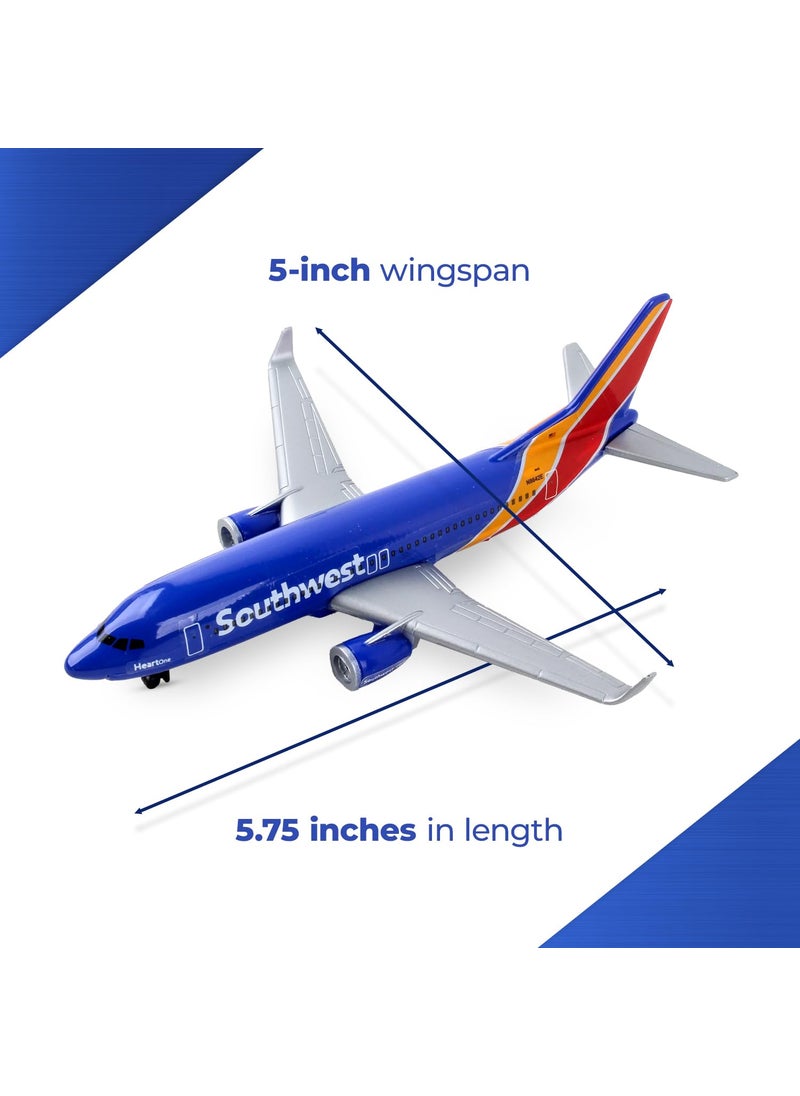 Daron Daron Toy Airplane – Southwest Airlines – Die-Cast Metal Model Airplane Toy with Plastic Parts for Kids Ages 3+  - Image 4