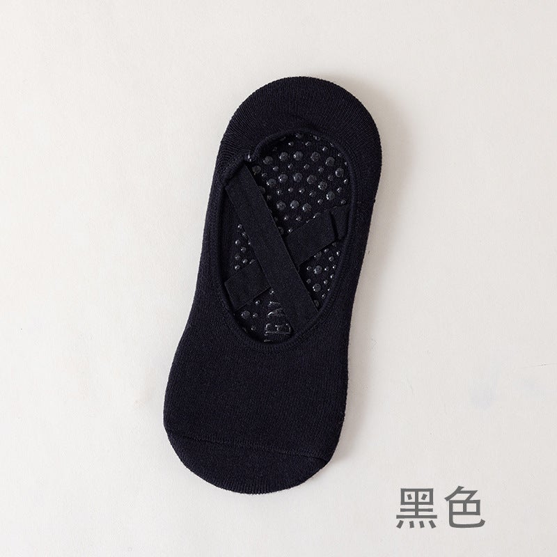 Women's Non-Slip Yoga Socks for Pilates and Floor Workouts, Solid Colour No-Show Socks - Image 1