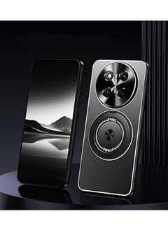 Case Compatible with Honor X9c 5G/X60 Pro, Metal Matte Case [Compatible with Mag-Safe], Camera Lens Protection Shockproof Slim Phone Case Cover with 360 Rotatable Ring Stand