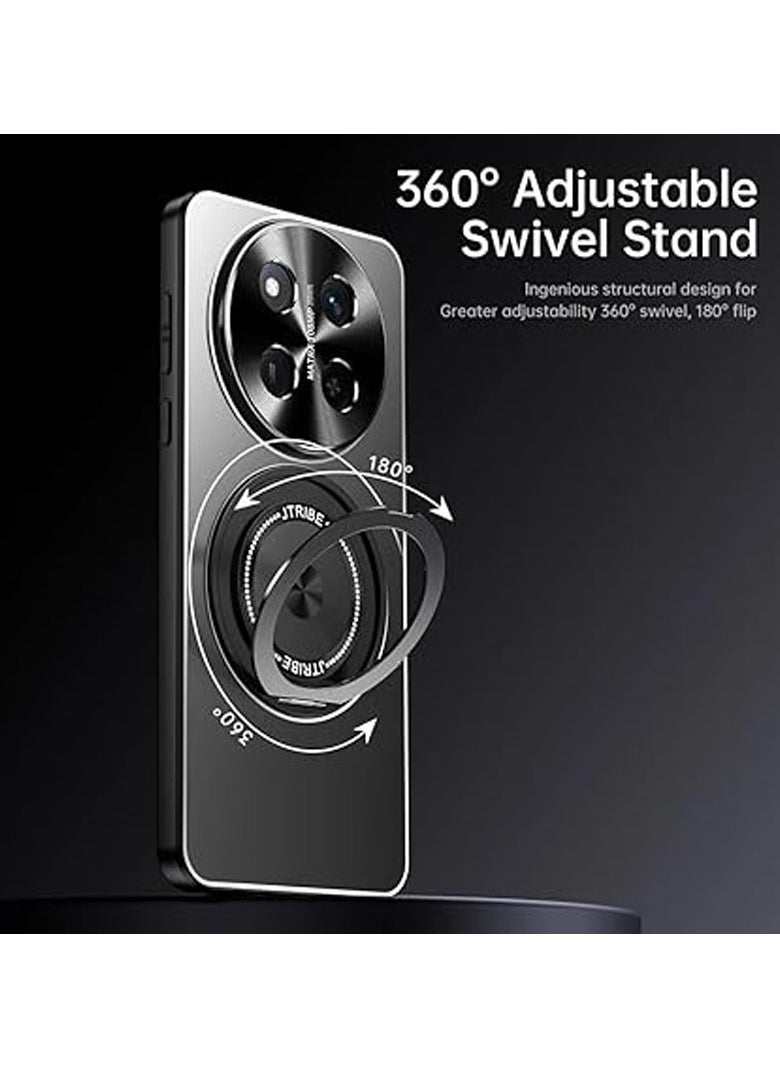 General - Case Compatible with Honor X9c 5G/X60 Pro, Metal Matte Case [Compatible with Mag-Safe], Camera Lens Protection Shockproof Slim Phone Case Cover with 360 Rotatable Ring Stand - Image 1