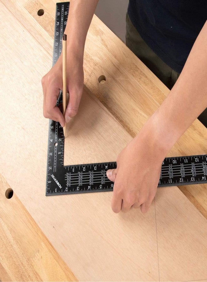 باورتيك مربع تأطير POWERTEC، مربع نجار مقاس 16 بوصة × 24 بوصة مع طاولات رافدة، مربع نجارة للنجار، أعمال خشبية، بناء، مقاييس السلالم (80008W) - Image 4