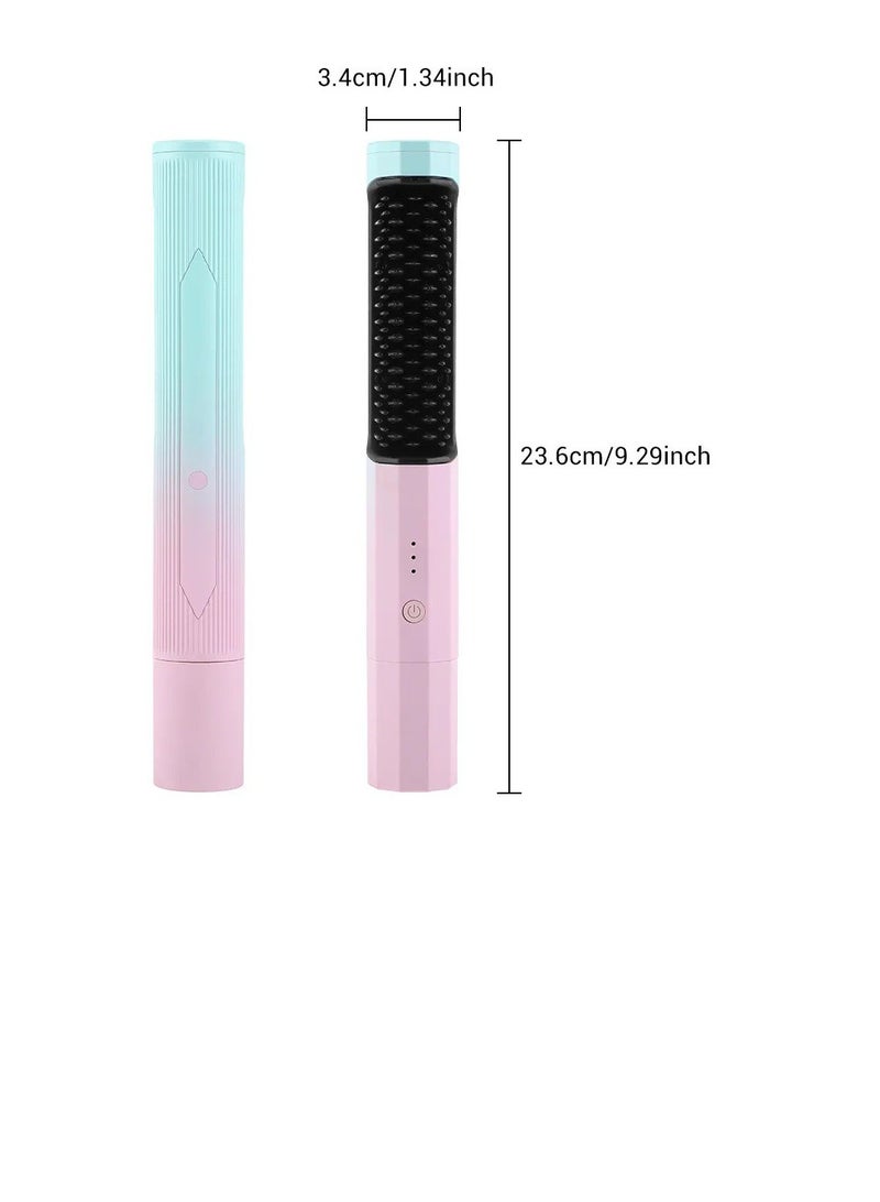 BAIG Cordless Electric Hair Straightener, Hair Straightening Brush, Fast Heating Comb, USB Charging, Hair Dryer Curling, Hair Styling - Image 3