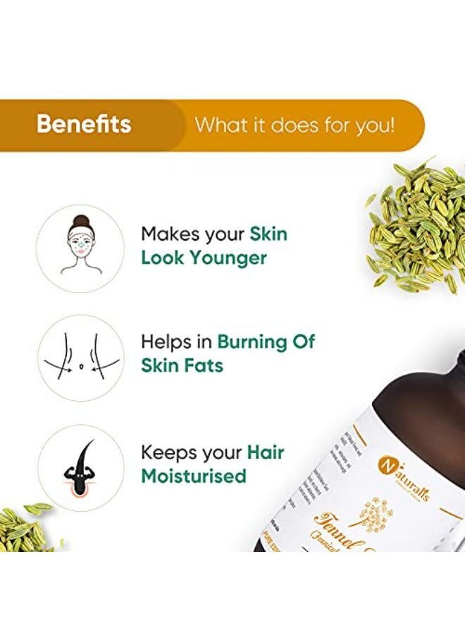 Naturalis - Essence Of Nature Fennel Seed Essential Oil, Natural & Therapeutic Grade For Skin Care, Anti Aging, Hair Growth - 120Ml - Image 1
