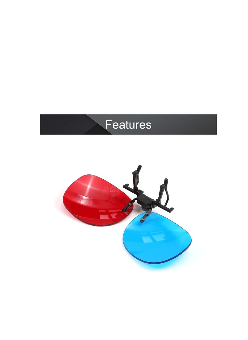 SYOSI - Clipon Glasses RedBlue Anaglyph 3D No Frame Resin Lens Myopia Clip 3 Sets Simple Style 3D Movie Game 2PCS - Image 1