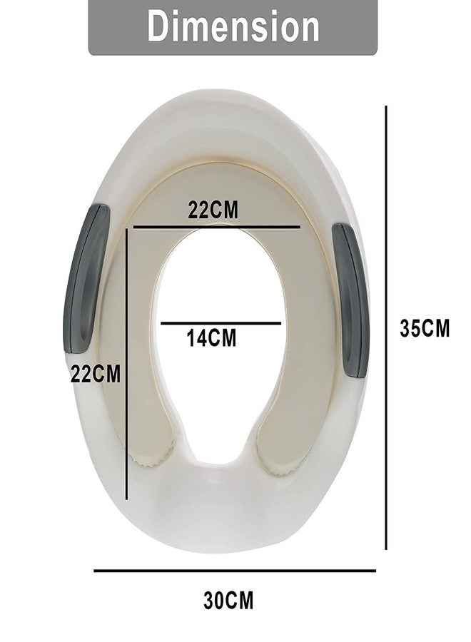 BLEQYS® Potty Training Seat for Kids Toddlers Boys Girls Toilet Seat for Baby with Cushion Handle and Backrest Toddlers Toilet Training Seat for Baby Kids Toddlers (White) (White) - Image 5