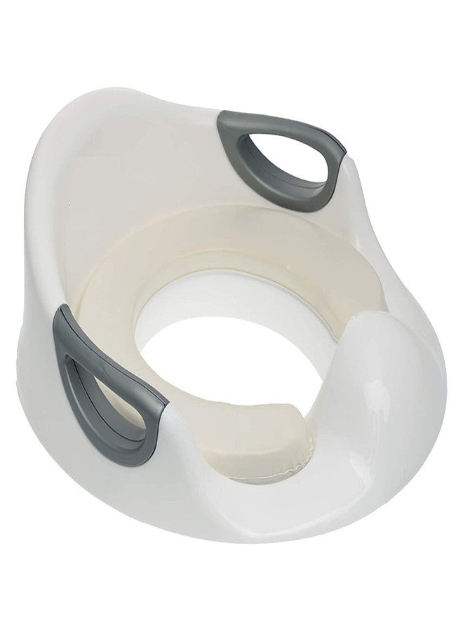 BLEQYS® Potty Training Seat for Kids Toddlers Boys Girls Toilet Seat for Baby with Cushion Handle and Backrest Toddlers Toilet Training Seat for Baby Kids Toddlers (White) (White) - Image 1