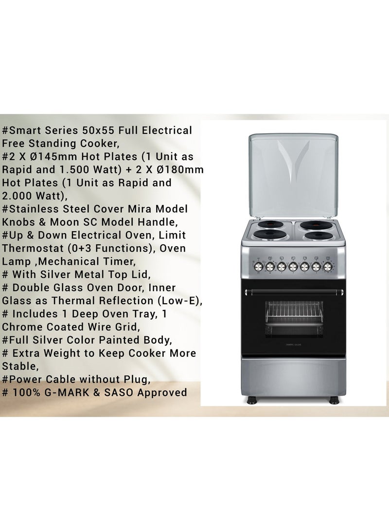 General Goldin 50x55cm 4 Burner Electric Cooking Ranger, Total Safety, Oven Grill, Up& down Heating, Auto Burner, Inside Oven Light, Timer, High Quality - Image 2