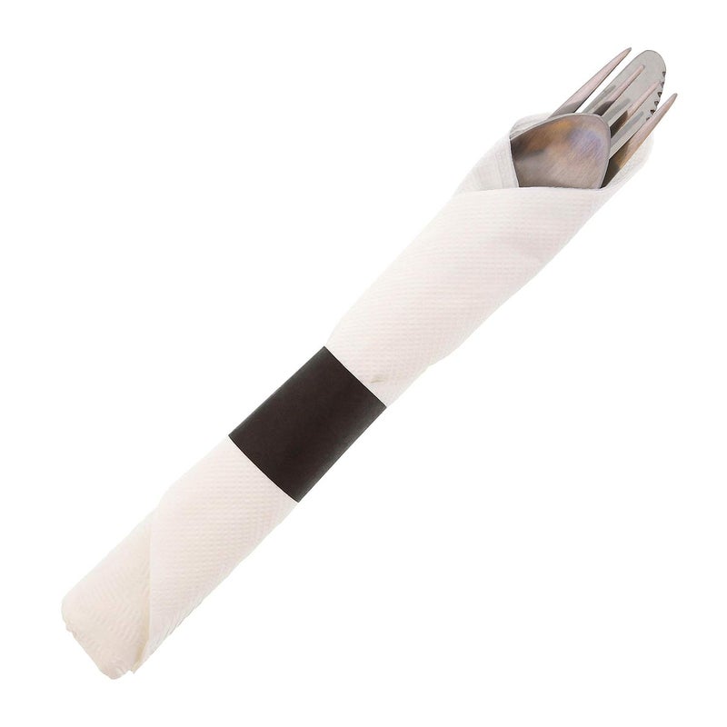 Royal Black Napkin Bands with Self-Sealing Glue and Bond Paper Construction, Package of 2,500 - Image 3