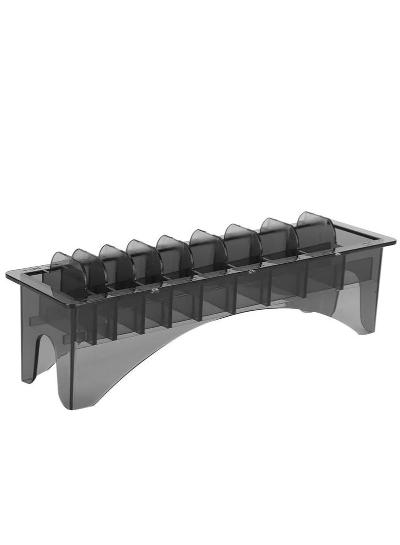 KASTWAVE Clipper Guard Holder, Rectangular Plastic Guide Comb Storage Box, 10 Grid Clipper Guard Holder Clippers Box Case Master with Rectangle Combs Guides Universal Base Tools Container Barbershop - Image 1