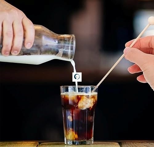 Adaamya® - 50 Pcs Wooden Disposable Round Bamboo Beverage Ball Top Fancy Stirrer Sticks 8" Drinks, Cocktail, Coffee, Tea, Soup Stirrer for Bar, Coffee Shops, Restaurants and Cafeterias (50) - Image 3