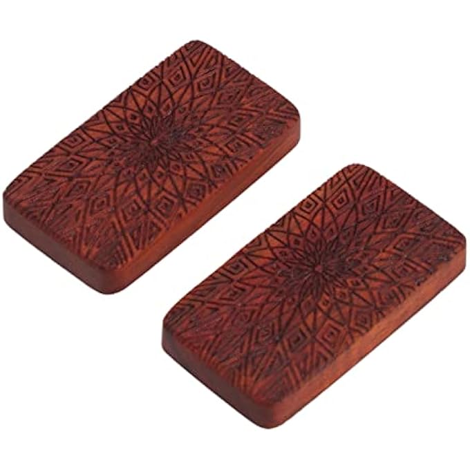 Kikumi Red Sandalwood Fidget Slider Fidget Toy, Engraved with Toe for Office (#4) - Image 2