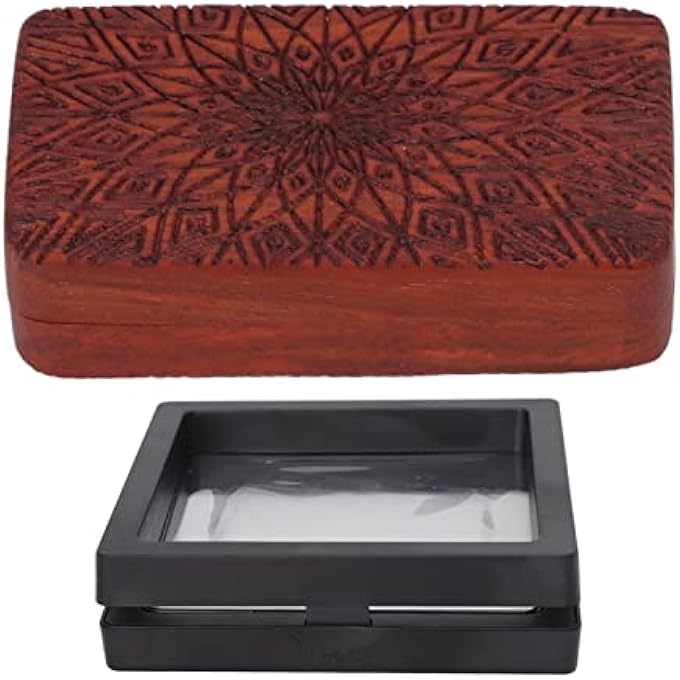 Kikumi Red Sandalwood Fidget Slider Fidget Toy, Engraved with Toe for Office (#4) - Image 1